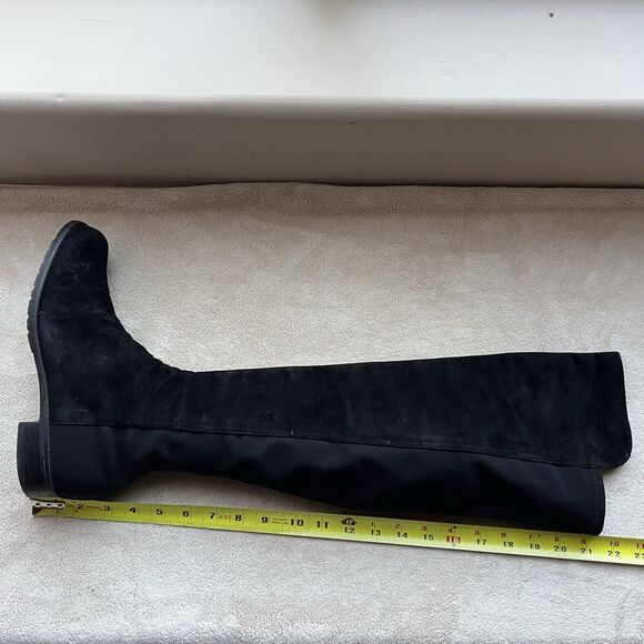 Stuart Weitzman 5050 Black Suede Over The Knee Tall Boots Women 9 M Back Stretch - Picture 8 of 16